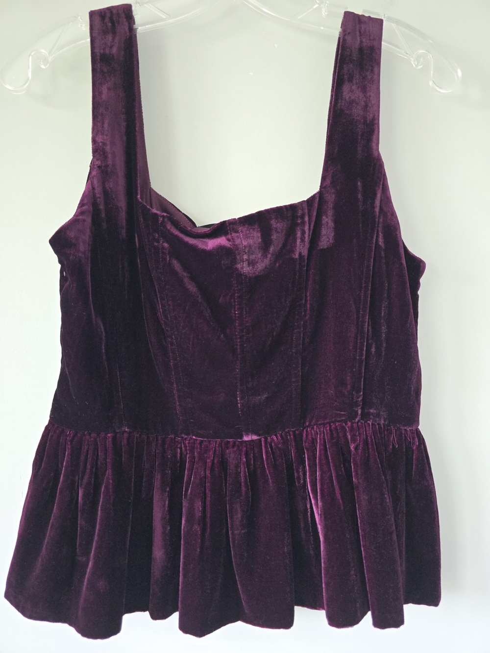 AQUA Velvet Corset Peplum Top M Purple NWT Coquette - Picture 3 of 7